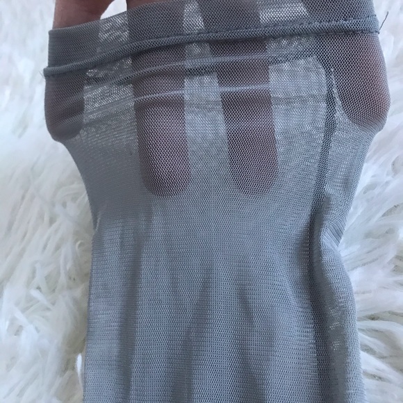 Silver/grey mesh footless tights - Picture 4 of 4